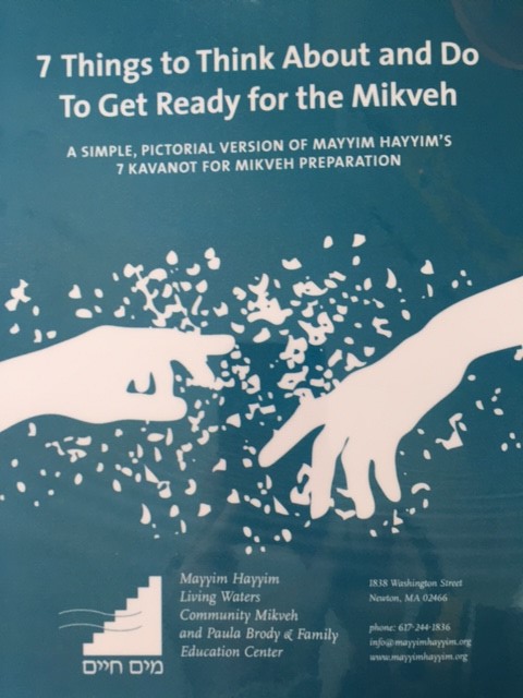 A Simple, Pictorial Version of Mayyim Hayyim's 7 Kavanot for Mikveh Preparation